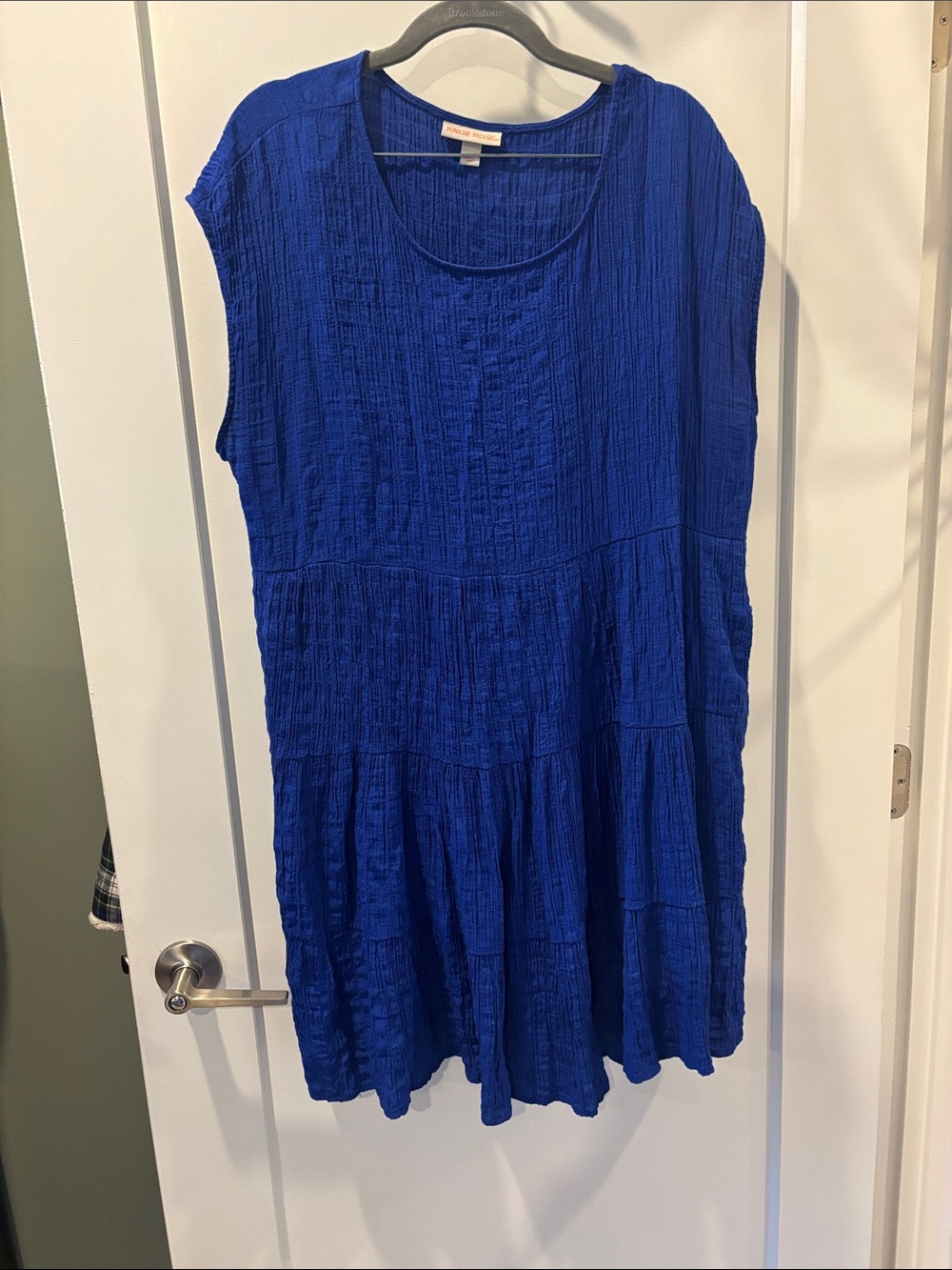 Knox Rose Vivid Cobalt Blue Textured Tiered Sleeveless Tunic